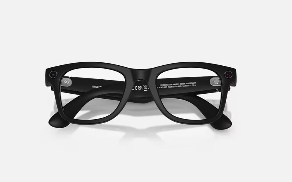 Ray-Ban Meta Wayfarer Gen 2 AI Glasses Matte Black/Clear (Large) — miniatură