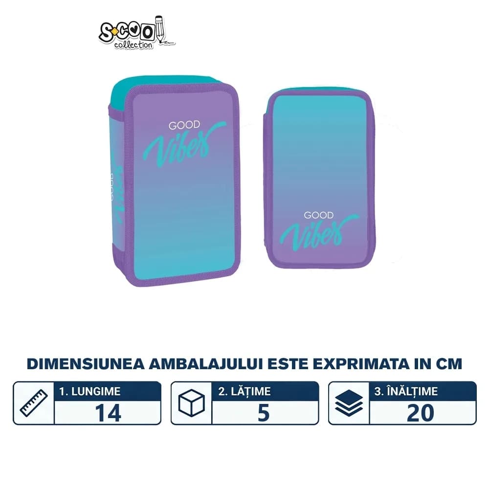 Penar echipat, 2 fermoare, 29 piese, GOOD VIBES - S-COOL — miniatură