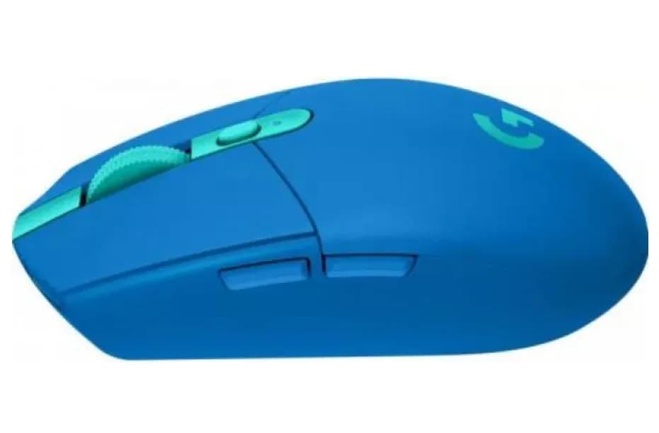 MOUSE LOGITECH, "G305 Lightspeed", gaming, wireless, 2.4GHz, optic, 12000 dpi, butoane/scroll 6/1, buton selectare viteza, albastru, "910-006014" — miniatură