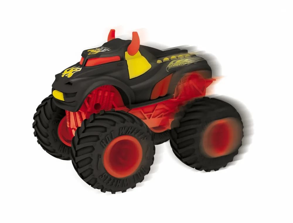 MASINA CU LUMINI SI SUNETE, REV TREDZ ROSU, HOT WHEELS — miniatură