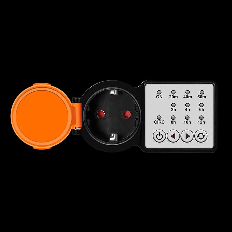 PRELUNGITOR LOGILINK, Schuko x 1, 230 V/16 A, 50 Hz, max. 3500 W, timer, 4 butoane operare, IP44, negru-portocaliu, "ET0015"