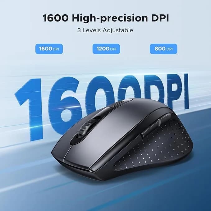 MOUSE Ugreen, "M511" PC sau NB, wireless 2.4GHz, optic, 3/1 butoane/scroll, 1600 dpi, necesita baterii 2 x AAA nu sunt incluse, negru "45012" - 6941876240128 — miniatură