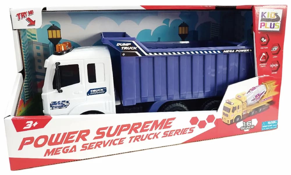 VEHICULE CU LUMINI, SUNETE SI FRICTIUNE, SCARA 1/6, BASCULANTA MOV — miniatură