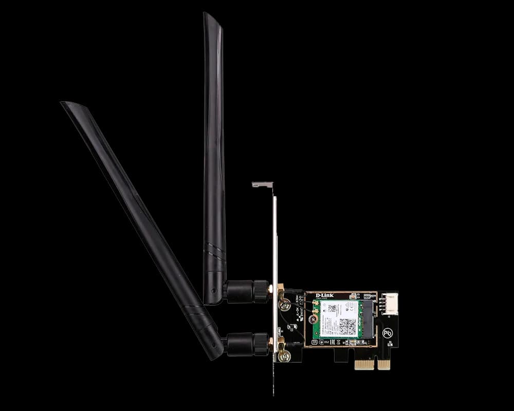 ADAPTOR RETEA D-LINK AX 3000, intern PCI-EX, wireless Wi-Fi 6, Bluetooth 5.0 connectivity, 2 x antena externa 5 dBi, "DWA-X582" — miniatură
