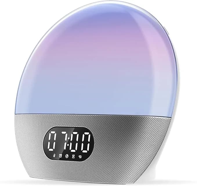Boxa smart cu Internet Radio si Alexa WiiM Wake-up Light, Silver