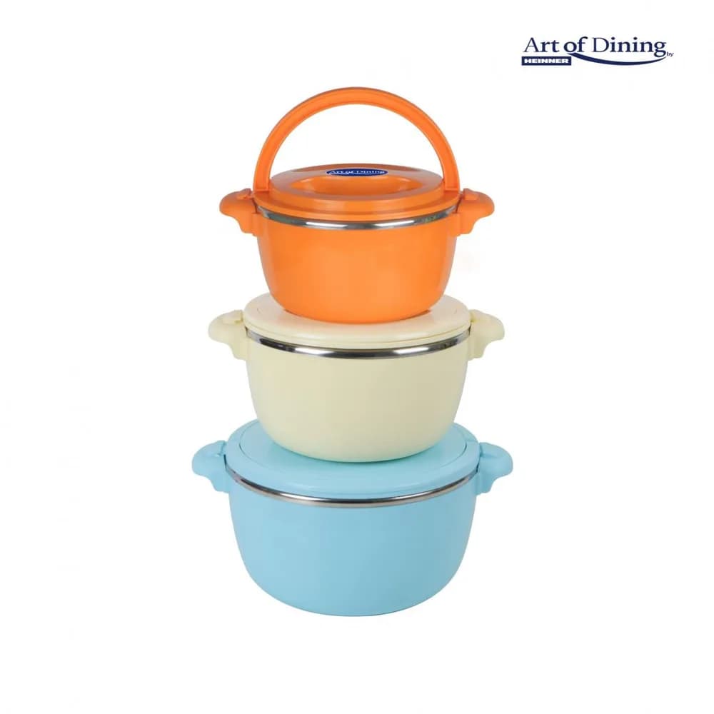 SET 3 CASEROLE TERMICE 2+4+6L,BELLY BLUE, ART OF DINING BY HEINNER