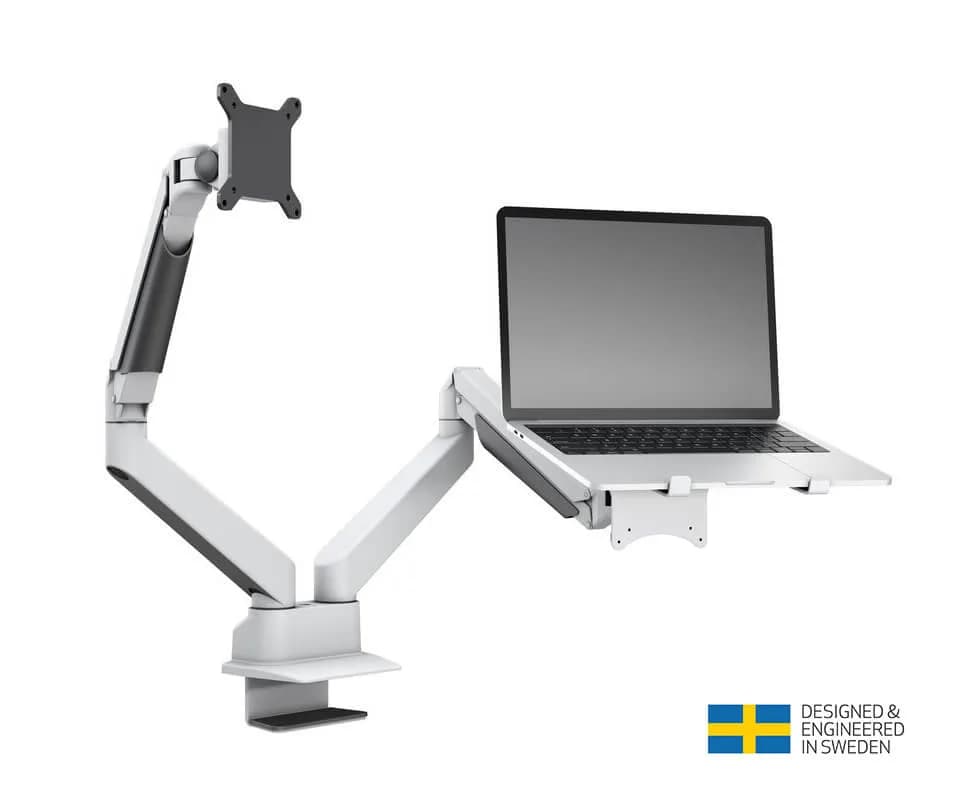 Suport monitor si laptop cu gas Multibrackets MB-1898, 15"- 32", min 2 kg - max 10 kg, Alb