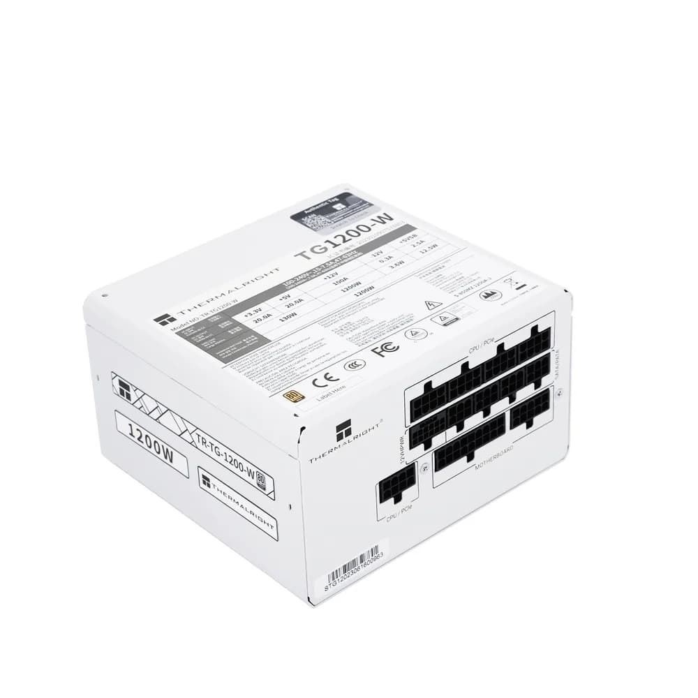 SURSA Thermalright "TR-TG 1200-W", 1200W, certificare 80 Plus Gold, modular, LLC, DC to DC, PCI-E GEN 5.0 ready, fan 120mm, alb, "TR-TG 1200-W" — miniatură