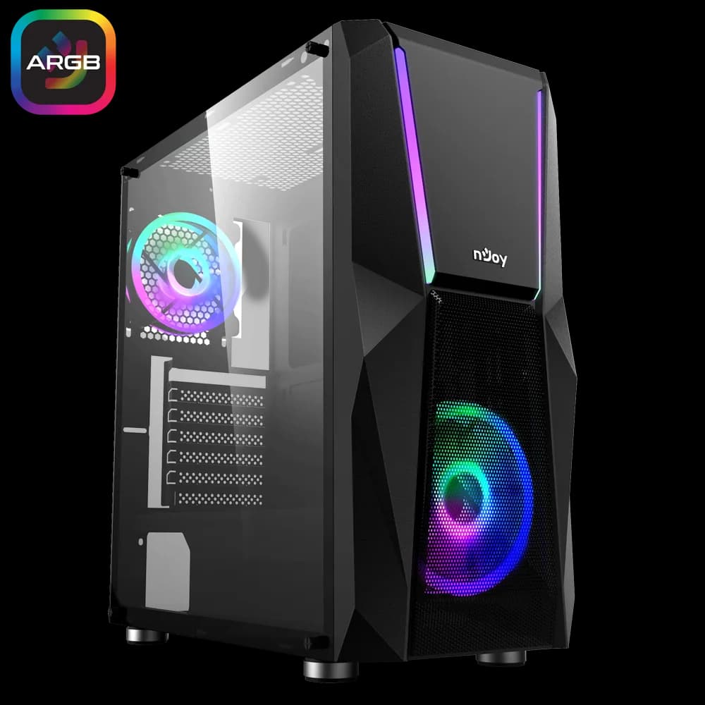 Carcasa nJoy Fort, RGB, Mid Tower, Black