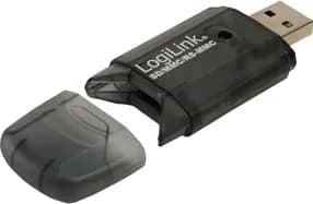 CARD READER extern LOGILINK, interfata USB 2.0, citeste/scrie: SD, MMC, RS-MMC; plastic, negru-transparent "CR0007"
