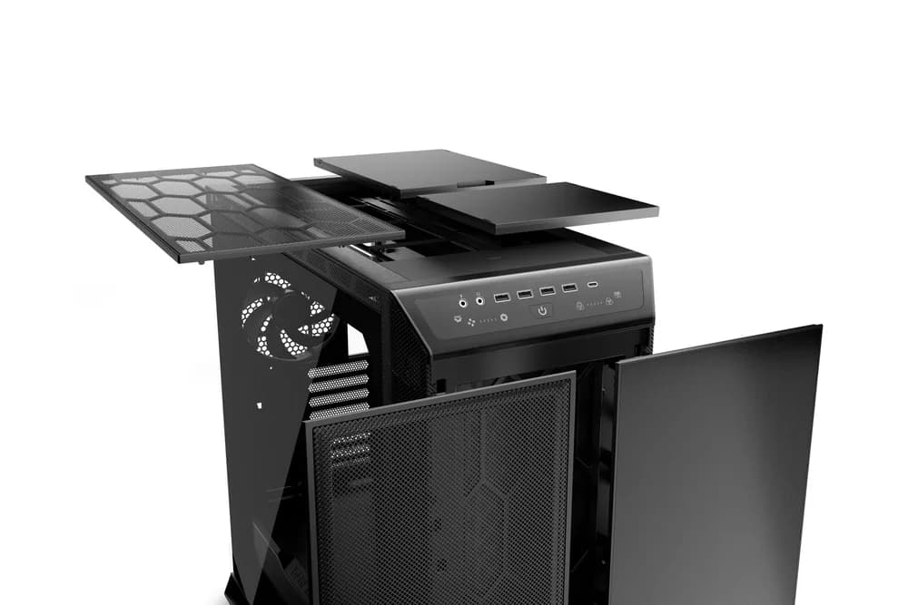CARCASA be quiet! "DARK BASE PRO 901", Tower, ATX, fara sursa, 4xfan, USB 3.2 gen 2, USB Type-C x 1, audio, mic, PSU shroud, 8 sloturi expansiune, iluminare ARGB, negru, "BGW50" — miniatură