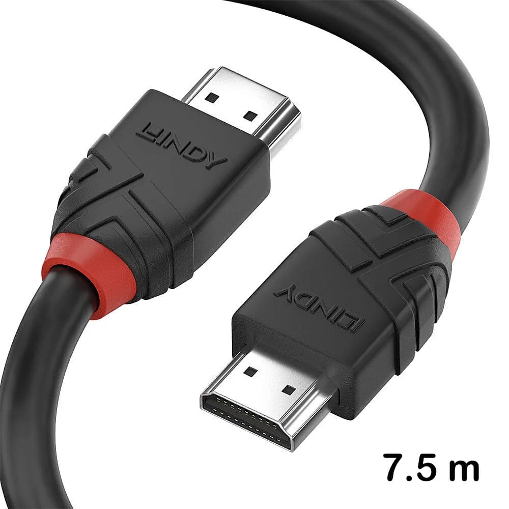 Cablu HDMI de 7.5 m, 8K60Hz, Lindy, Black Line 37255