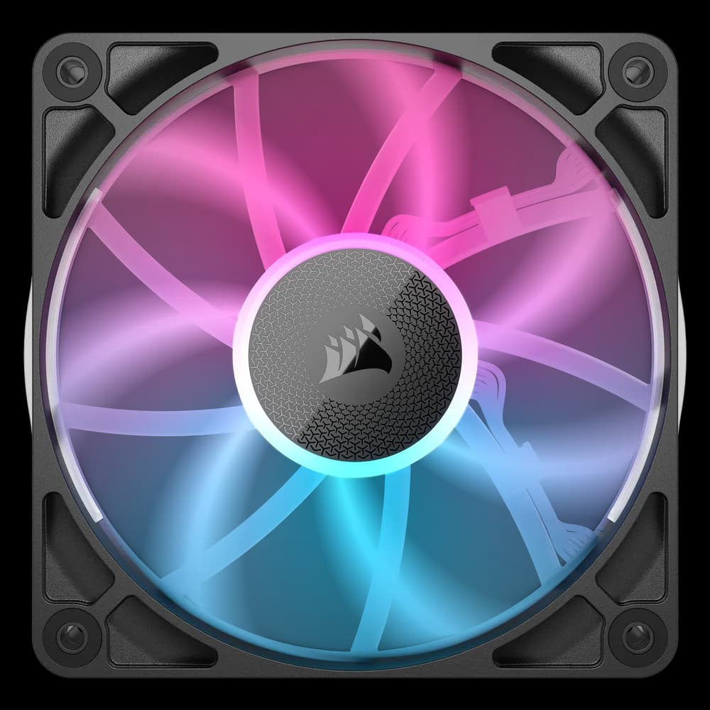 VENTILATOR Corsair iCUE LINK RX120 1x120mm RGB NEGRU, 0.400-2100 RPM +/- 10%, 10.5-74.2 CFM, Presiune Statica: 0.12-4.38 mm-H2O, 10-36dBA, Prindere magnetica, Lungime cablu 135mm "CO-9051017-WW" — miniatură