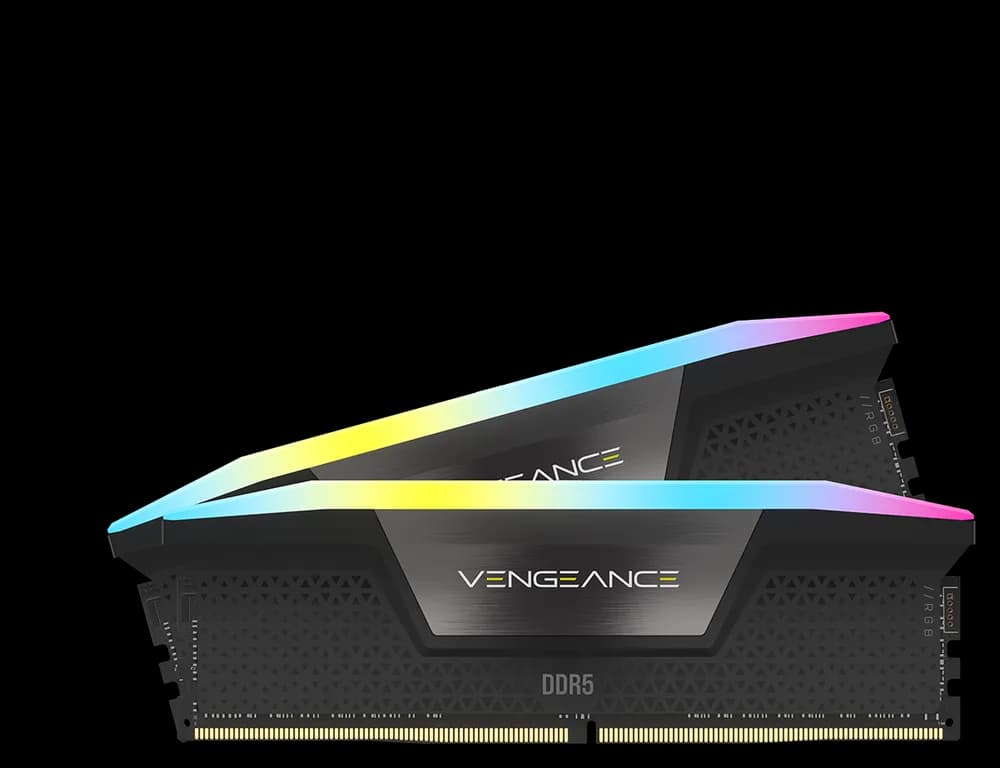 DDR Corsair - gaming Vengeance RGB, DDR5, 32GB (2x16GB), DDR5 5600, C38, 1.4V, Intel XMP, Negru "CMH32GX5M2B6600C38"