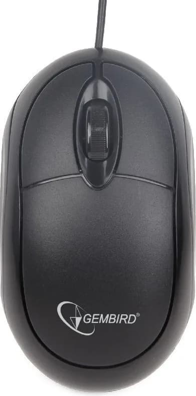 MOUSE GEMBIRD, PC sau NB, cu fir, USB, optic, 1000 dpi, butoane/scroll 3/1, negru, "MUS-U-01" — miniatură