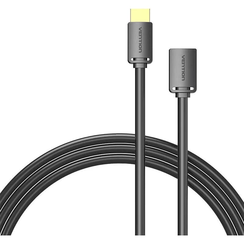 Cablu video Vention, HDMI(T) la HDMI(M), 1m, rezolutie maxima 4K la 60Hz, conectori auriti, cupru, invelis PVC, negru, "AHCBF" - 6922794766853