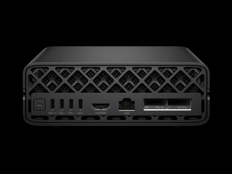 Desktop Workstation HP ZGX Nano G1n cu procesor Nvidia ARM GB10 pana la, 128 GB LPDDR5X, 2TB SSD, GB10 Blackwell GPU, NVIDIA DGX OS, Black — miniatură