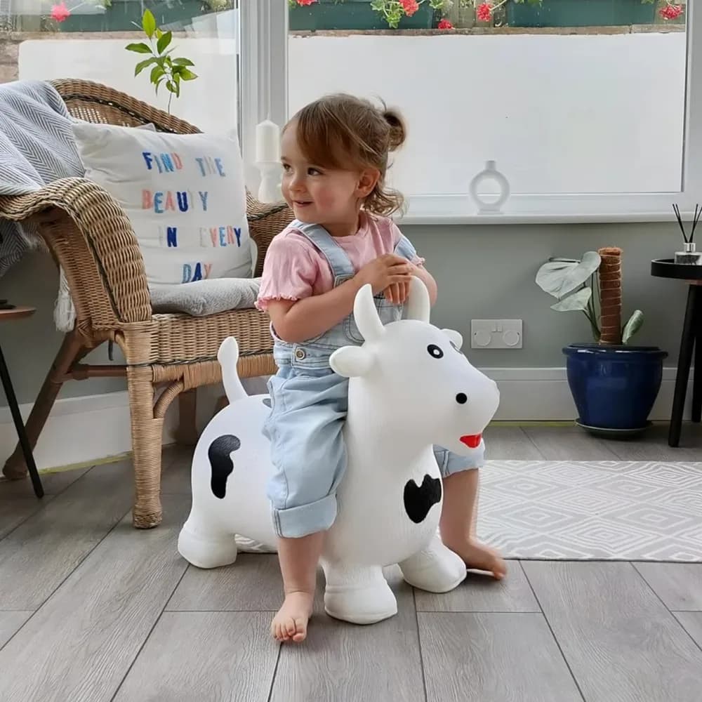 Jucărie gonflabilă săltăreață de călărit Taurul Alb HappyHopperz — miniatură