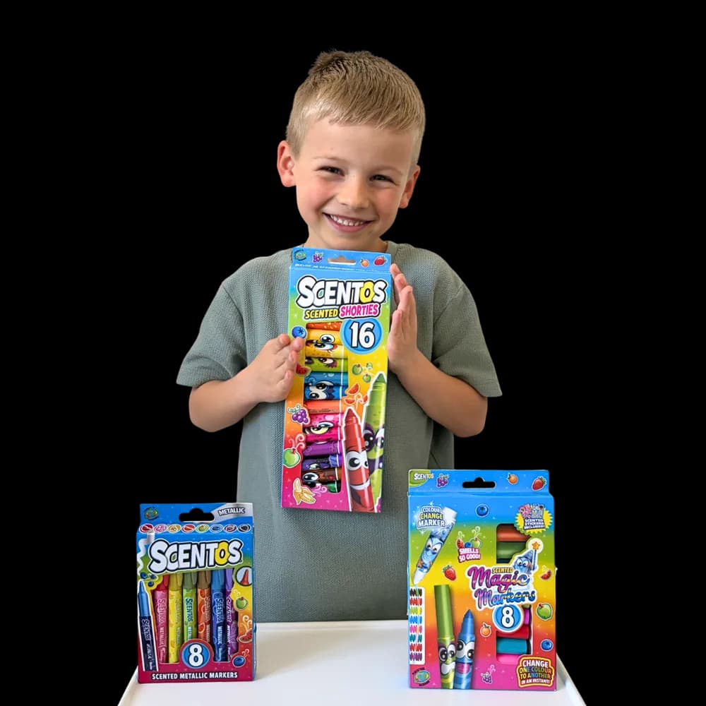 SET 16 MARKERE MINI PARFUMATE, SCENTOS — miniatură