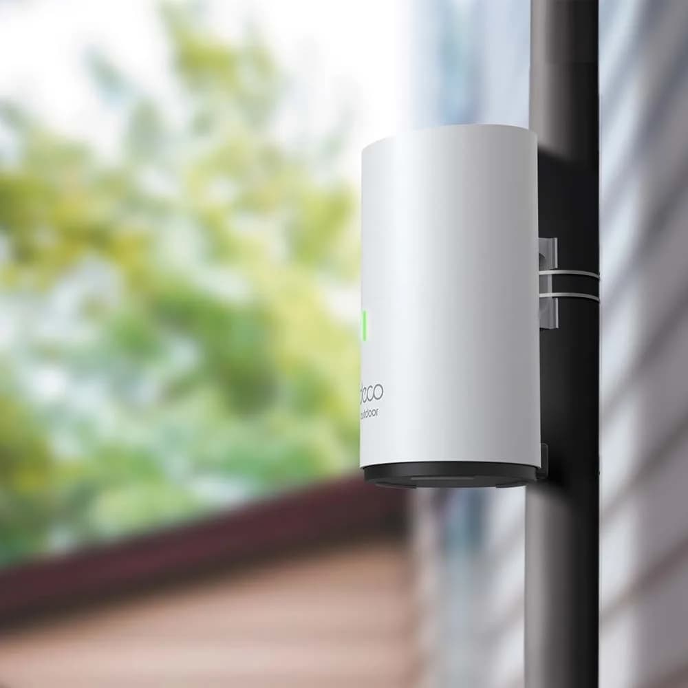 MESH TP-LINK, wireless, router AX3000, pt extr, 3000Mbps, port LAN si WAN Gigabit, 2.4 GHz 5 GHz, antena internax2, suport PoE, standard 802.11ax "Deco X50-Outdoor(1-pack)" — miniatură