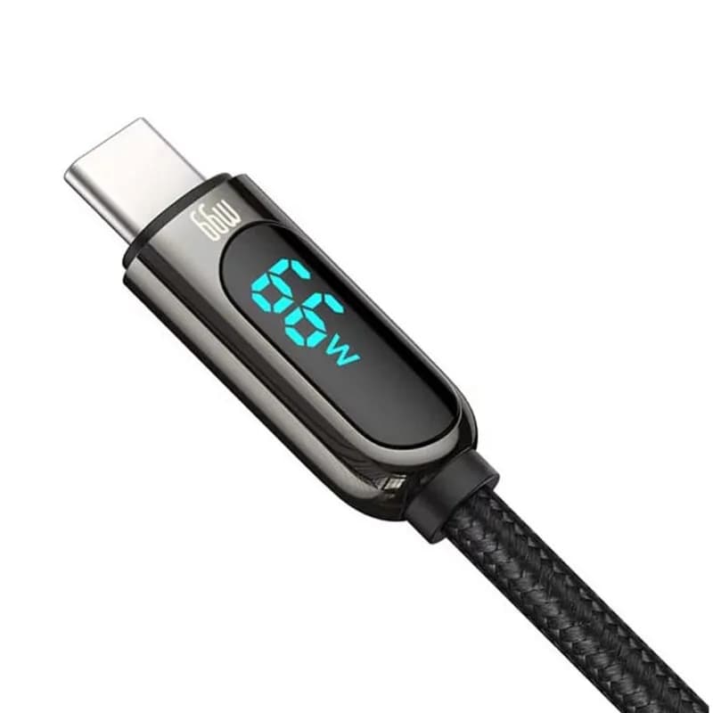 CABLU alimentare si date Baseus, Dynamic Fast Charging Data Cable pt. smartphone, USB (T) la USB Type-C (T), 66W, braided, 2m, negru, "CASX020101" (include TV 0.18lei) - 6932172600587 — miniatură