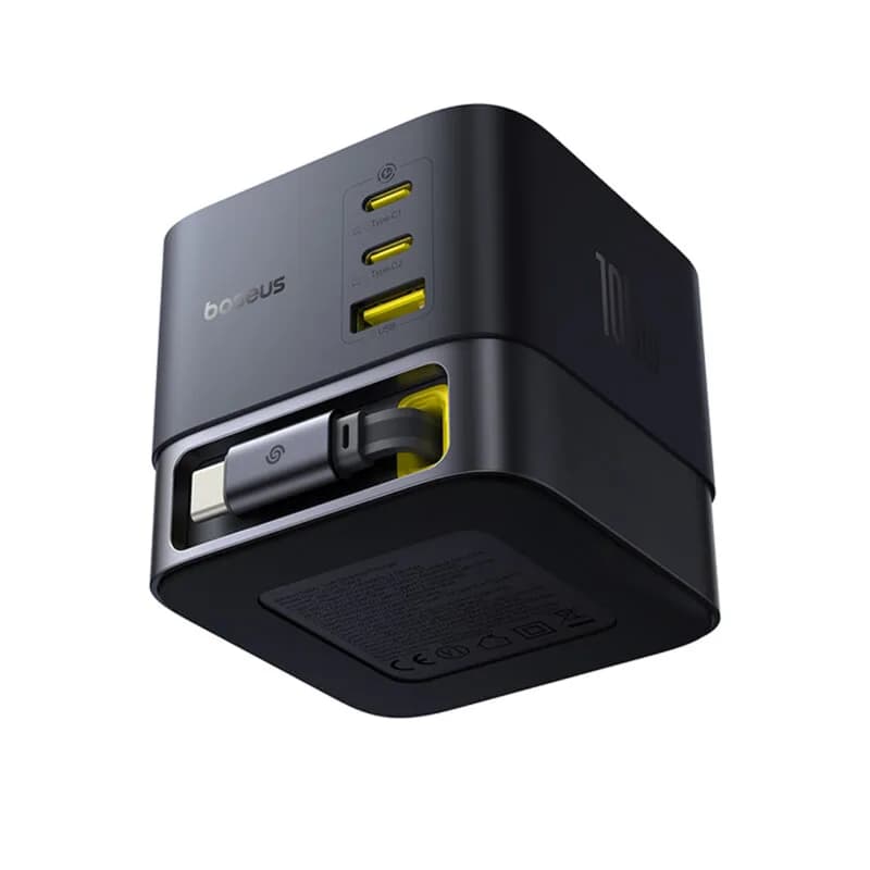 INCARCATOR retea Baseus Super GaN, Quick Charge 100W, 3 x USB Type-C, 1 x USB, negru "P10164001123-00" - 6932172668938 — miniatură