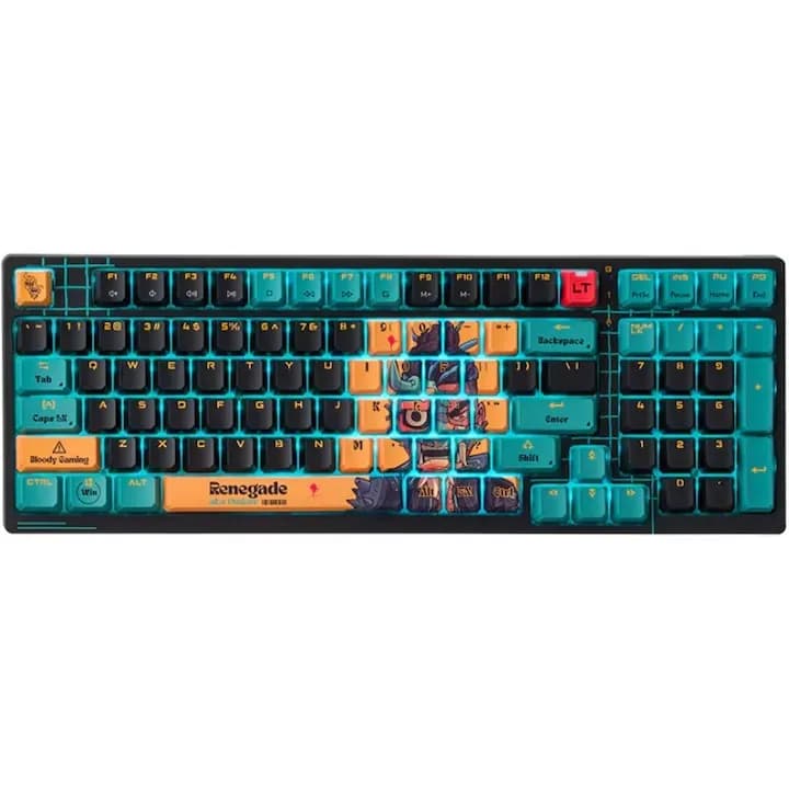Tastatura gaming Bloody "AT98" Alpha Optical Switch Performance Keyboard USB Renegade, US Layout "AT98 Renegade" 4711421 000758 — miniatură
