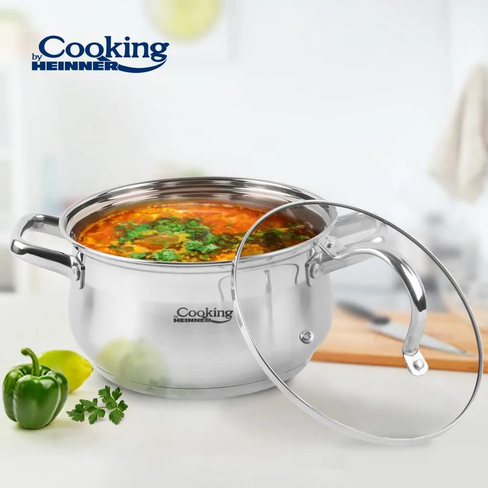 SEMIOALA INOX+CAPAC, 24 X 13.5 CM, 6.1 L, AMIRA, COOKING BY HEINNER — miniatură