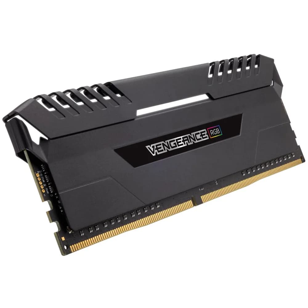 Memorie DDR Corsair DDR4 16 GB, frecventa 2666 MHz, 8 GB x 2 module, radiator, iluminare RGB, "CMW16GX4M2A2666C16" — miniatură