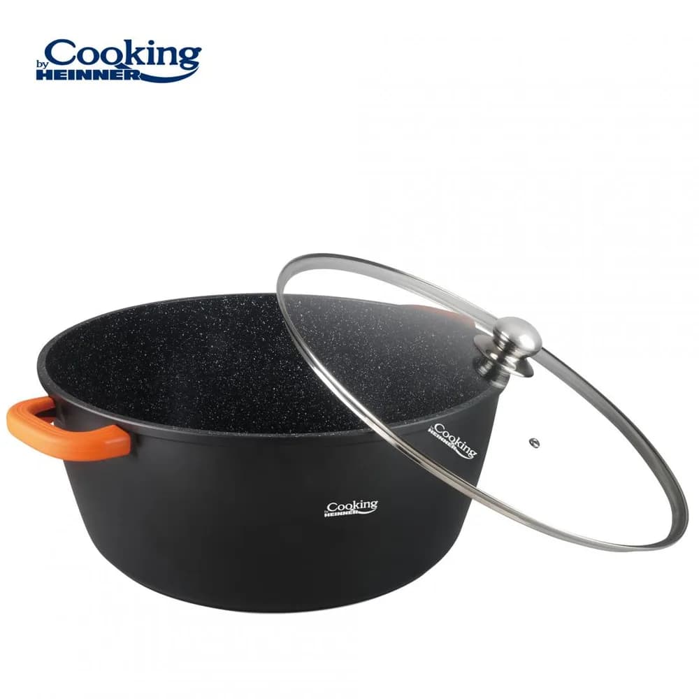 SEMIOALA ALUMINIU+CAPAC 44X19 CM,23L,DARK LINE, COOKING BY HEINNER — miniatură