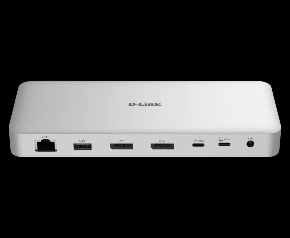 DOCKING STATION D-LINK, 9-in-1 USB 4, conectare PC Type-C, porturi: 2 x USB, 2 x USB Type-C 4.0, 2 x DP 1.4, 1 x USB Type-C 4.0 with DP 1.4, 1 x RJ45 (2.5 Gbps), USB Type-C cablu 50 cm, alb "DUF-901" — miniatură
