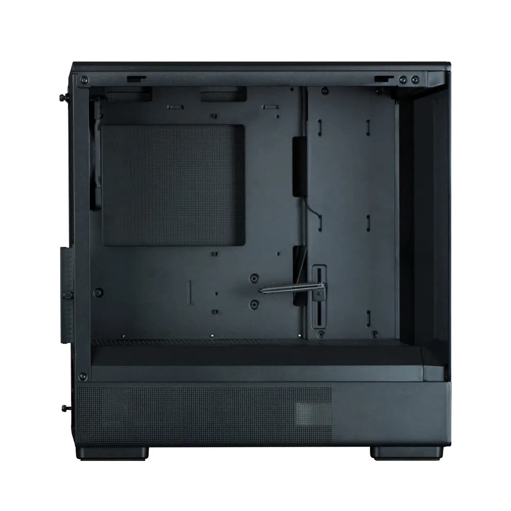 CARCASA Zalman "P10", mini tower, gaming, fara sursa, suporta 7xfan, 1xfan inclus, USB 3.1 gen1 x 1, USB Type-C, audio+mic, 5 sloturi expansiune, negru, "P10 Black" — miniatură