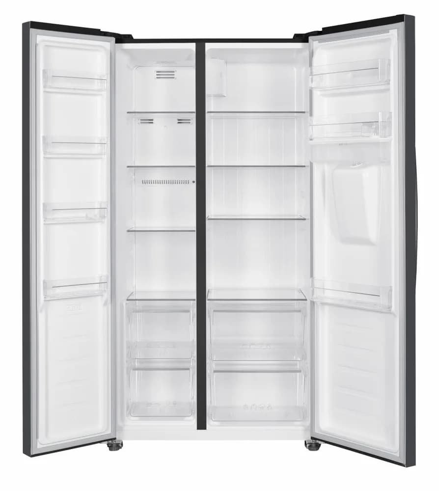 Side by Side HEINNER HSBS-HM439NFINVDGWDE++, No Frost, 439 L, Clasa E, Dozator apa, Gri antracit texturat — miniatură
