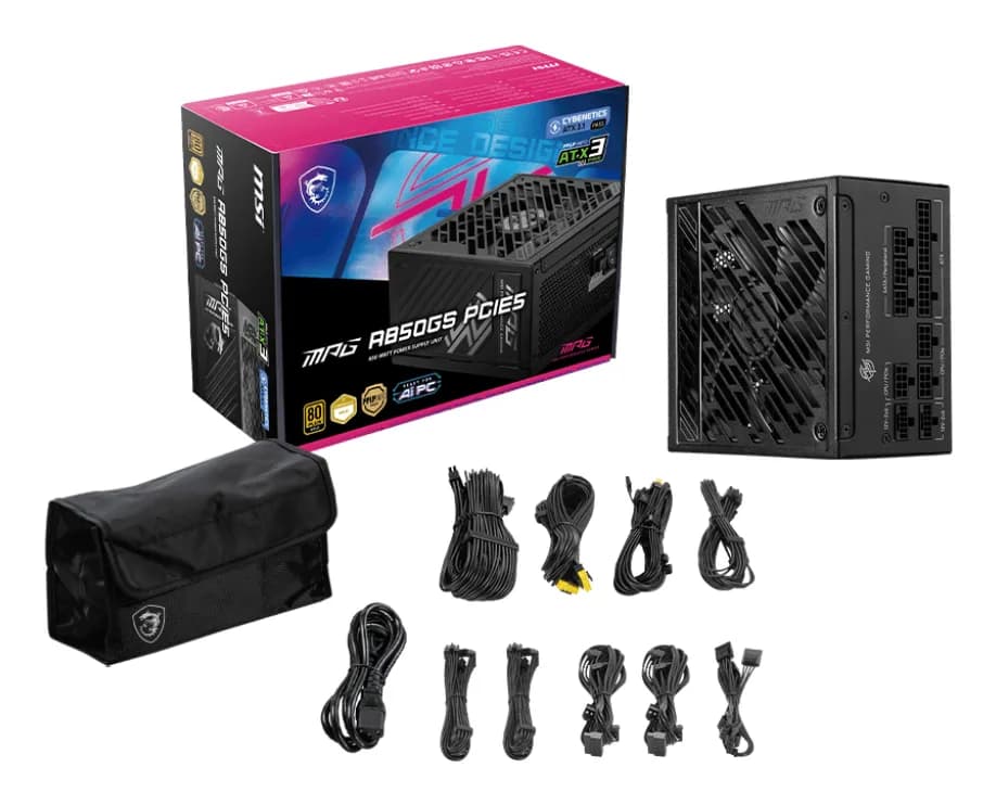 MSI MPG A850GS PCIE5 power supply "MPG A850GS PCIE5" — miniatură