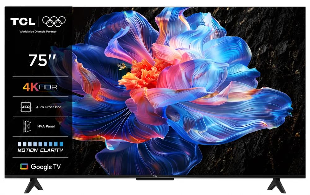 Televizor TCL LED 75P6K, 189 cm, Smart Google TV, 4K, Clasa E