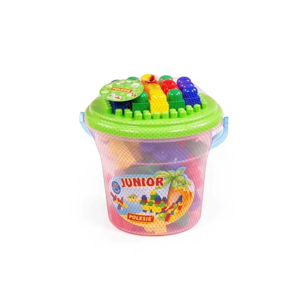 Cuburi constructii Junior, 57 piese/galetusa, Polesie — miniatură