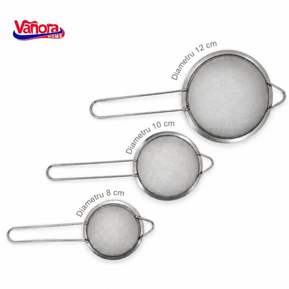 SET 3 STRECURATORI 8/10/12 CM, INOX, VANORA HOME — miniatură