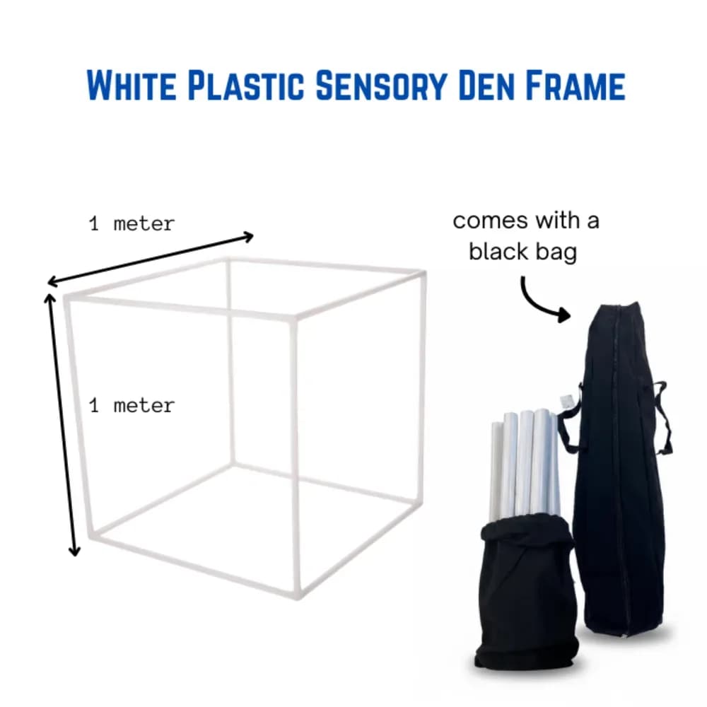 Cadru din plastic alb pentru cort - joaca senzoriala pentru interior si exterior - 1m x 1m — miniatură