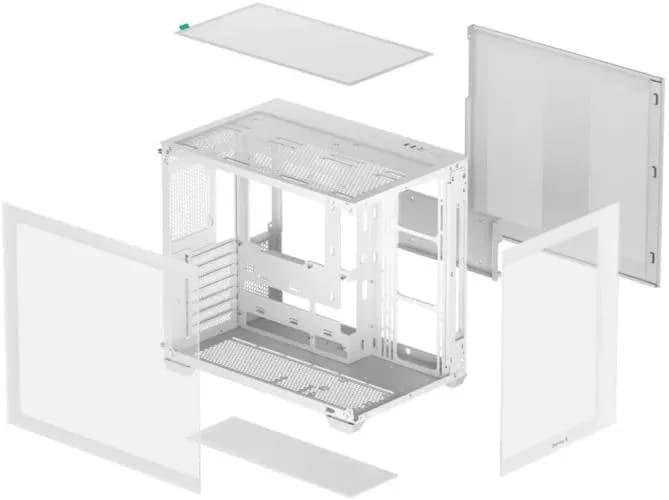 CARCASA DeepCool "CG530 WH", middle tower, gaming, fara sursa, suporta 14xfan, PSU shroud, USB Type-C x 1, USB 3.2 gen1 x 2, audio+mic, 7 sloturi expansiune, alb, "R-CG530-WHNDA0-G-1" — miniatură