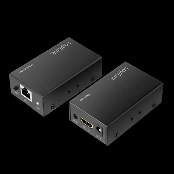 EXTENDER HDMI over LAN LOGILINK, Input: HDMI (T) x 1, Output: HDMI (T) x 1, pana la 60m, rezolutie maxima Full HD (1920x1080) la 60 Hz, negru, "HD0023" — miniatură