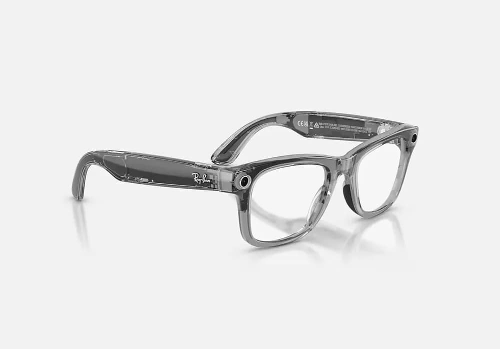 Ray-Ban Meta Wayfarer Gen 2 AI Glasses Shiny Transparent Grey/Sapphire Transitions RW4012 6840MF 53 — miniatură