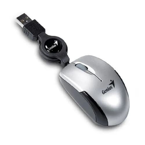 MOUSE Genius, "Micro Traveler V2", PC sau NB, cu fir, USB, optic, 1200 dpi, butoane/scroll 3/1, gri, "31010125102" — miniatură