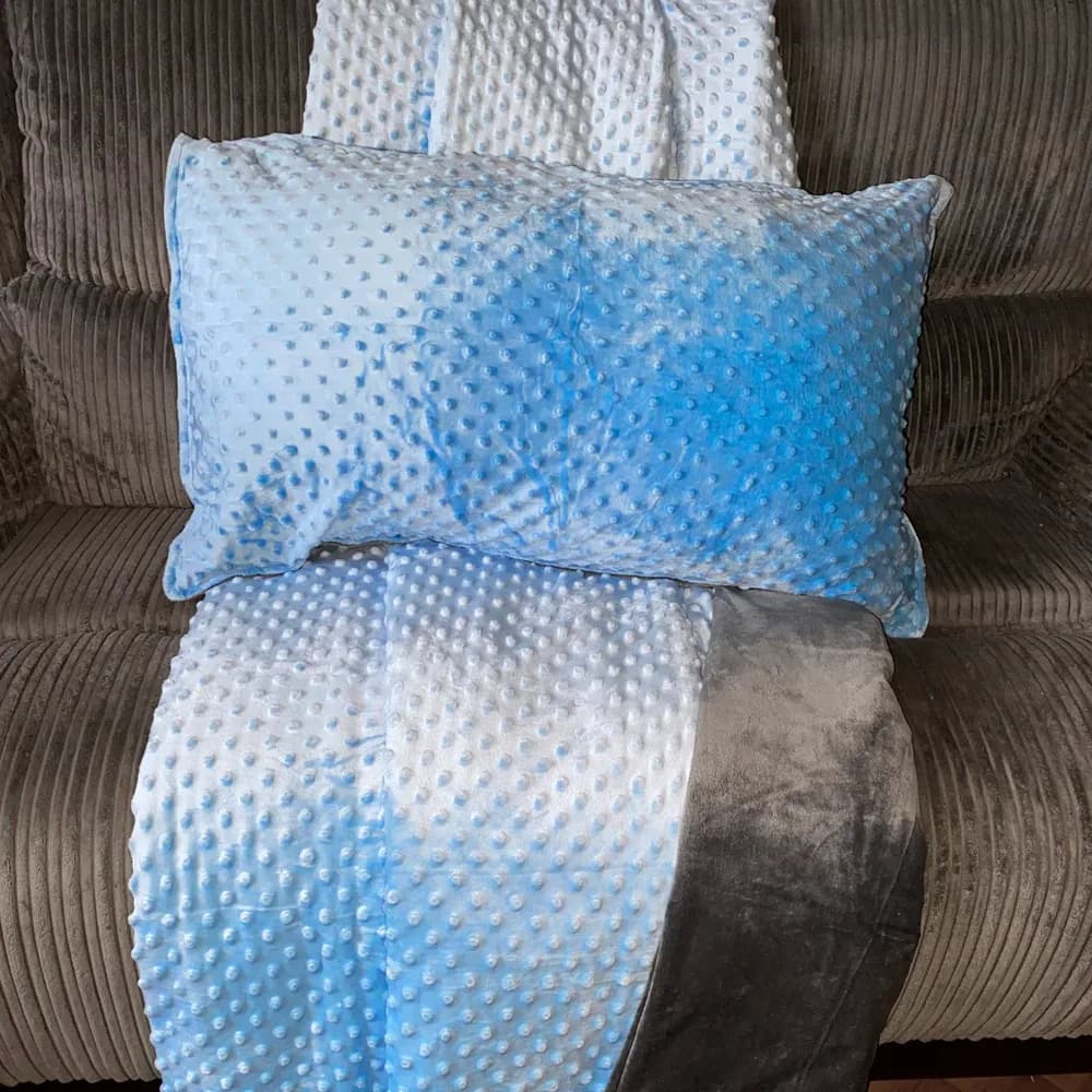 Patura cu greutati medie 4kg (100 x 150) Albastru/Gri — miniatură