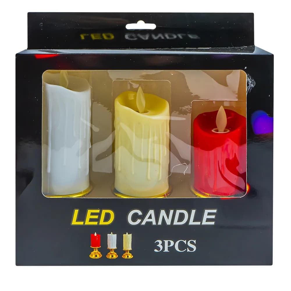 Lumanare ornamentala - Candela, 3 buc/set — miniatură