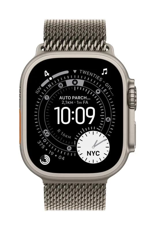 Curea pentru Apple Watch 49mm Natural Titanium Milanese Loop - Medium