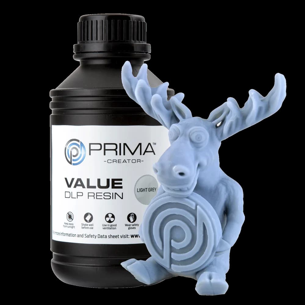 Rășină 3D PrimaCreator Value UV / DLP – 500 g – Light Grey
