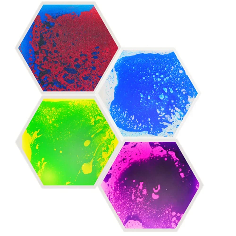 Placă de podea hexagonală cu lichid (set de 4)