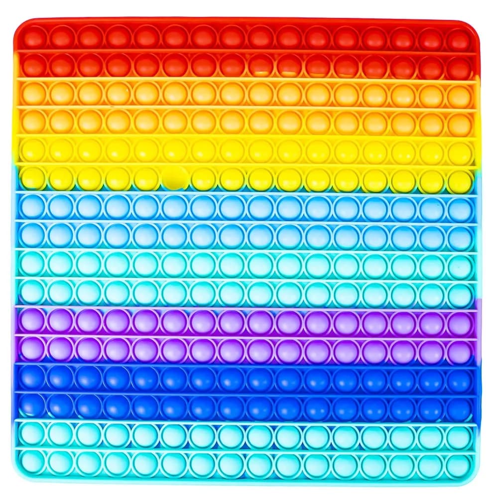 Jucarie senzoriala, antistres, curcubeu, XXL, 29x29x1.5 cm - Patrat