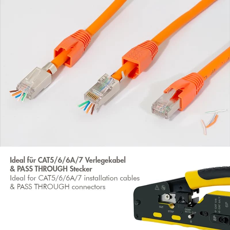 CLESTE sertizare mufe, LOGILINK, functii: sertizare mufe, decupare si taiere cablu, pentru mufe RJ11/ RJ12/RJ45 Cat.5/6a/7. pass through conectori, "WZ0060" — miniatură