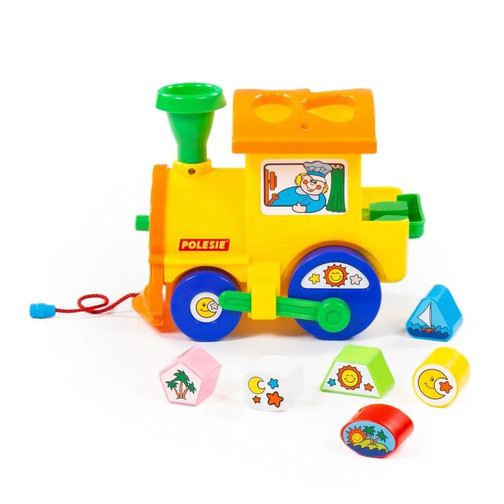 Locomotiva educativa+forme, 22x14x18 cm, Cavallino — miniatură
